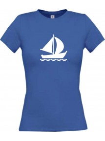 Lady T-Shirt Segelyacht, Jolle, Skipper, Kapitän, kult, royal, L