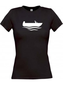 Lady T-Shirt Angelkahn, Boot, Kapitän, kult, schwarz, L