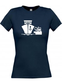 Lady T-Shirt Frachter, Übersee, Skipper, Kapitän, kult