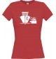 Lady T-Shirt Frachter, Übersee, Skipper, Kapitän, kult, rot, L