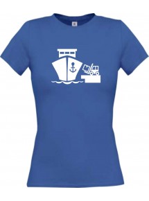 Lady T-Shirt Frachter, Übersee, Skipper, Kapitän, kult, royal, L