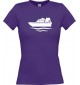 Lady T-Shirt Yacht, Übersee, Skipper, Kapitän, kult, lila, L