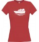 Lady T-Shirt Yacht, Übersee, Skipper, Kapitän, kult, rot, L