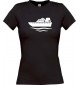 Lady T-Shirt Yacht, Übersee, Skipper, Kapitän, kult, schwarz, L