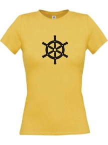 Lady T-Shirt Schiffssteuerrad, Boot, Skipper, Kapitän, kult