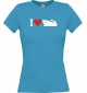 Lady T-Shirt I Love Yacht, Boot, Kapitän, Skipper, kult