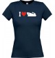 Lady T-Shirt I Love Yacht, Boot, Kapitän, Skipper, kult, navy, L