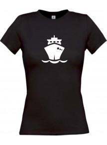 Lady T-Shirt Frachter, Übersee, Boot, Kapitän, kult