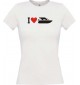 Lady T-Shirt I Love Yacht, Kapitän, Skipper, kult, weiss, L