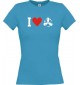 Lady T-Shirt I Love Motorschraube, Kapitän, kult