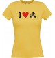 Lady T-Shirt I Love Motorschraube, Kapitän, kult, gelb, L