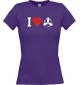 Lady T-Shirt I Love Motorschraube, Kapitän, kult, lila, L