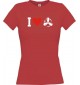Lady T-Shirt I Love Motorschraube, Kapitän, kult, rot, L