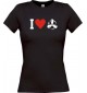 Lady T-Shirt I Love Motorschraube, Kapitän, kult, schwarz, L