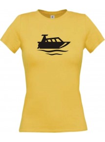 Lady T-Shirt Motorboot, Yacht, Boot, Kapitän, kult