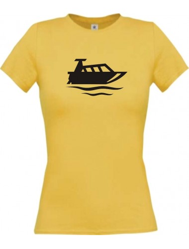 Lady T-Shirt Motorboot, Yacht, Boot, Kapitän, kult