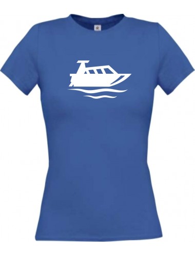 Lady T-Shirt Motorboot, Yacht, Boot, Kapitän, kult, royal, L