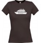 Lady T-Shirt Kreuzfahrtschiff, Passagierschiff, kult, braun, L