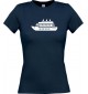 Lady T-Shirt Kreuzfahrtschiff, Passagierschiff, kult, navy, L
