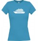 Lady T-Shirt Kreuzfahrtschiff, Passagierschiff, kult, türkis, L
