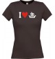 Lady T-Shirt I Love Wikingerschiff, Kapitän, kult