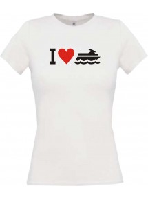 Lady T-Shirt I Love Jestski, Kapitän, kult