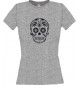 Lady T-Shirt Skull Ornament Tribal Schädel sportsgrey, L