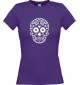 Lady T-Shirt Skull Ornament Tribal lila, L