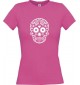 Lady T-Shirt Skull Ornament Tribal pink, L