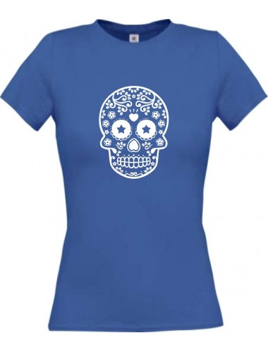 Lady T-Shirt Skull Ornament Tribal royal, L