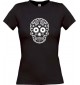 Lady T-Shirt Skull Ornament Tribal schwarz, L