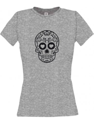 Lady T-Shirt Skull Ornament sportsgrey, L
