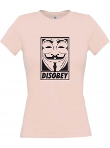 Lady T-Shirt Tattoo Ornament Maske rosa, L