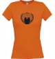 Lady T-Shirt Tattoo Style Ornament orange, L