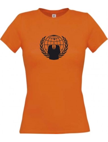 Lady T-Shirt Tattoo Style Ornament orange, L