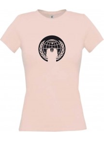 Lady T-Shirt Tattoo Style Anonymous rosa, L