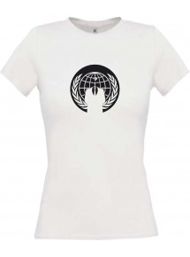 Lady T-Shirt Tattoo Style Anonymous weiss, L
