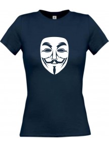 Lady T-Shirt Tattoo Anonymous Maske