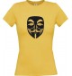 Lady T-Shirt Tattoo Anonymous Maske gelb, L