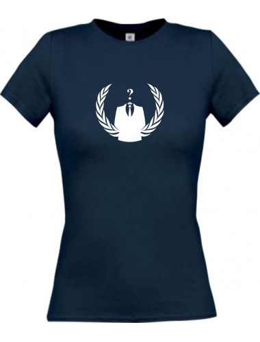Lady T-Shirt Tattoostyle Anonymous navy, L