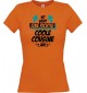 Lady T-Shirt, So sieht eine Coole Cousine aus, orange, L