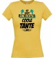 Lady T-Shirt, So sieht eine Coole Tante aus, gelb, L