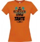 Lady T-Shirt, So sieht eine Coole Tante aus, orange, L