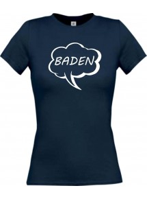 Lady T-Shirt Sprechblase baden navy, L