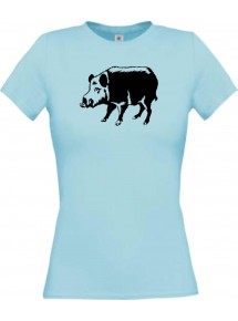 Lady T-Shirt Tiere Schwein Eber Sau Ferkel