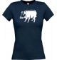 Lady T-Shirt Tiere Schwein Eber Sau Ferkel navy, L