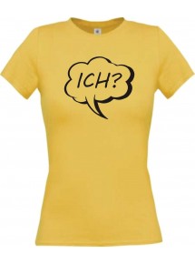 Lady T-Shirt Sprechblase Ich gelb, L