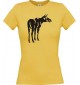 Lady T-Shirt Tiere Elch Elk gelb, L