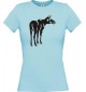 Lady T-Shirt Tiere Elch Elk hellblau, L