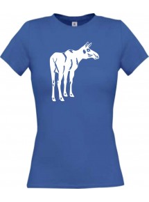 Lady T-Shirt Tiere Elch Elk royal, L